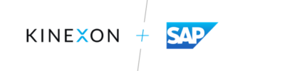 The logo of the Kinexon and SAP partnership.