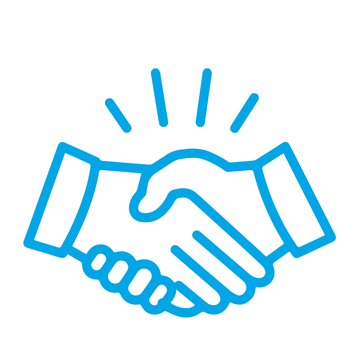 An icon symbolizing team work and working together.