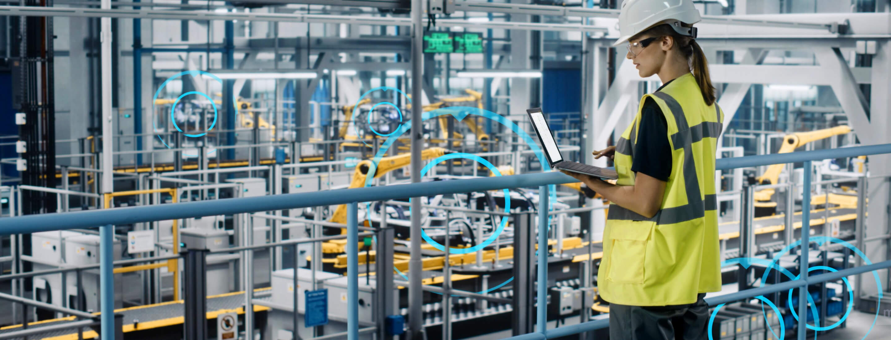 A person in a smart production facility.