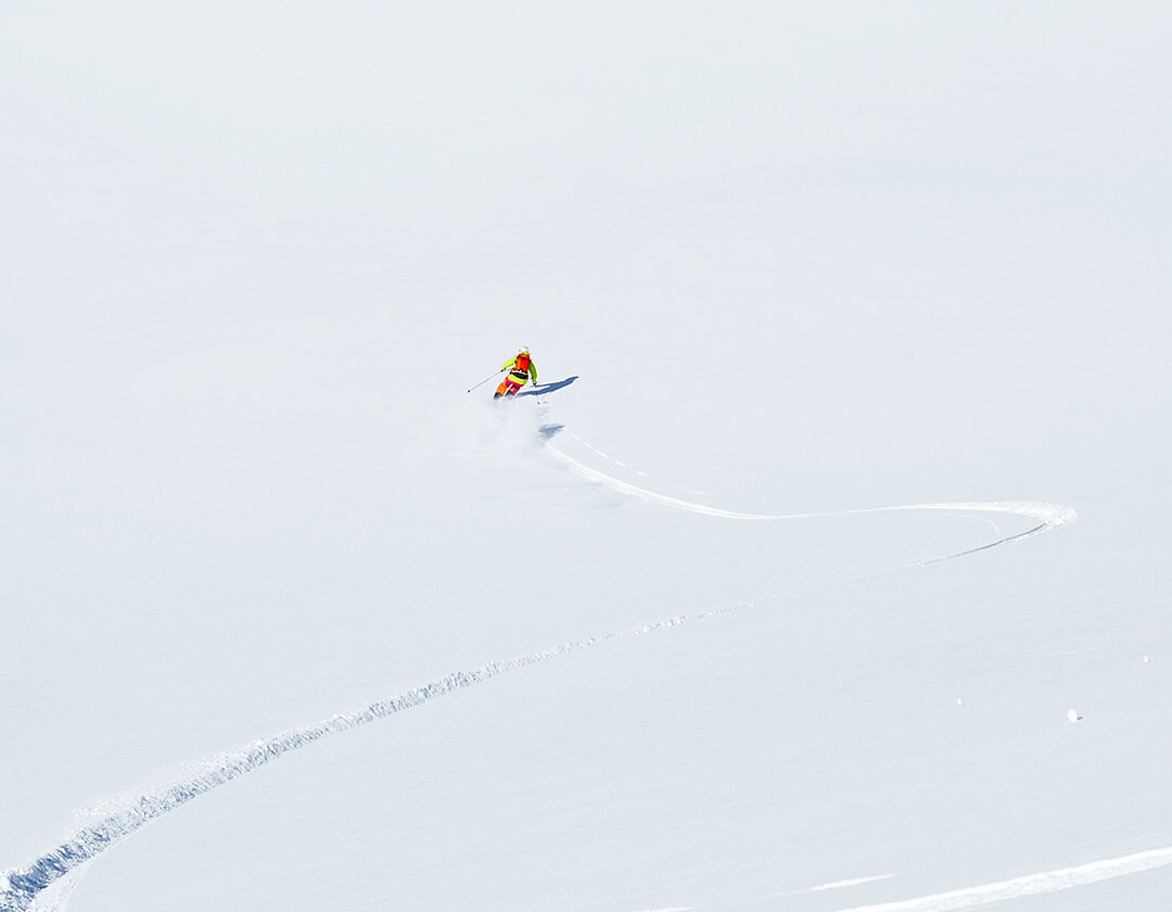 A person skiing.