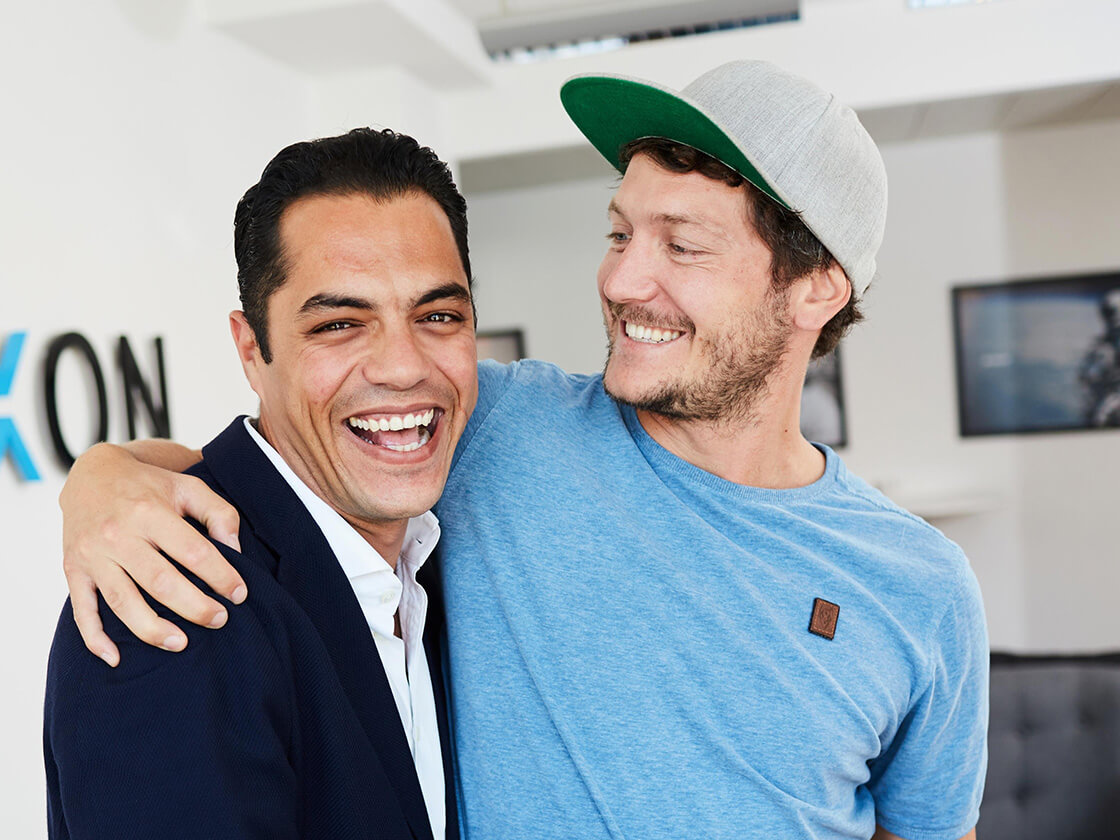 Two Kinexon employees enjoying their time together.