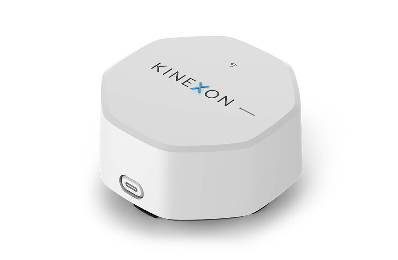 A photo of the Kinexon Mesh IoT anchor.